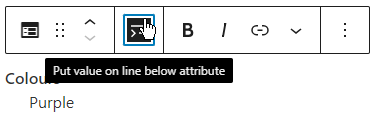 Attribute/value line below