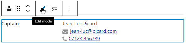 Contact edit mode