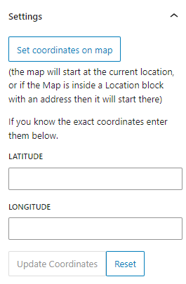Map settings